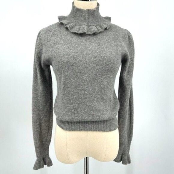 Vintage Glasgo gray lambs wool sweater size Medium BoxN turtleneck - Picture 1 of 5